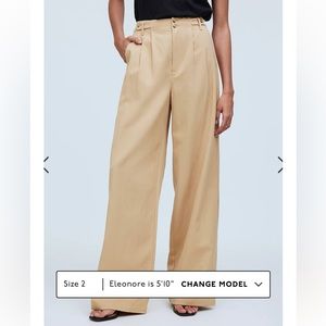 NWT Madewell  Harlow Pants in Seed Khaki Size 8